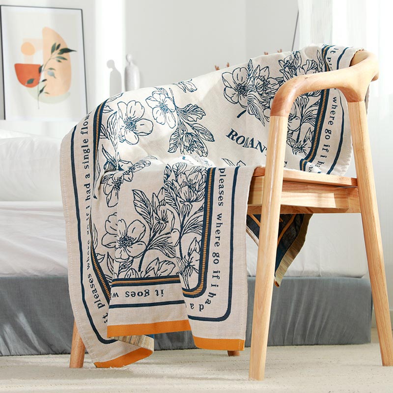 Flower Mixed Color Reversible Cotton Bath Towel | Stornfield