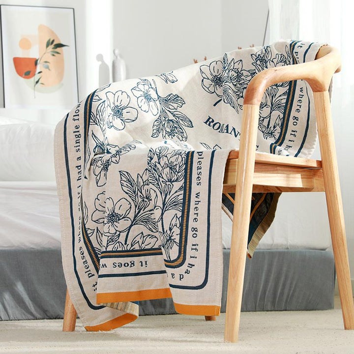 Flower Mixed Color Reversible Cotton Bath Towel | Stornfield