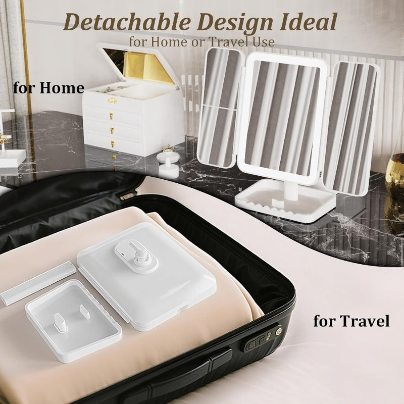Stornfield Tri-Fold LED Makeup Mirror