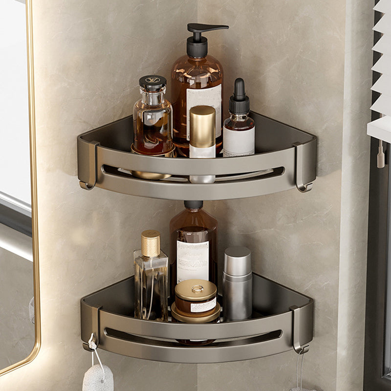Stornfield | Contemporary Aluminum Bathroom Accessory Set Gray Bath Shelf