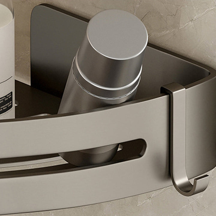 Stornfield | Contemporary Aluminum Bathroom Accessory Set Gray Bath Shelf