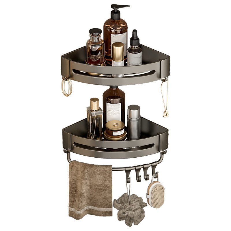 Stornfield | Contemporary Aluminum Bathroom Accessory Set Gray Bath Shelf