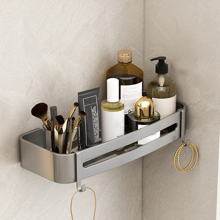 Stornfield | Contemporary Aluminum Bathroom Accessory Set Gray Bath Shelf