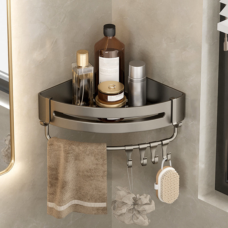 Stornfield | Contemporary Aluminum Bathroom Accessory Set Gray Bath Shelf