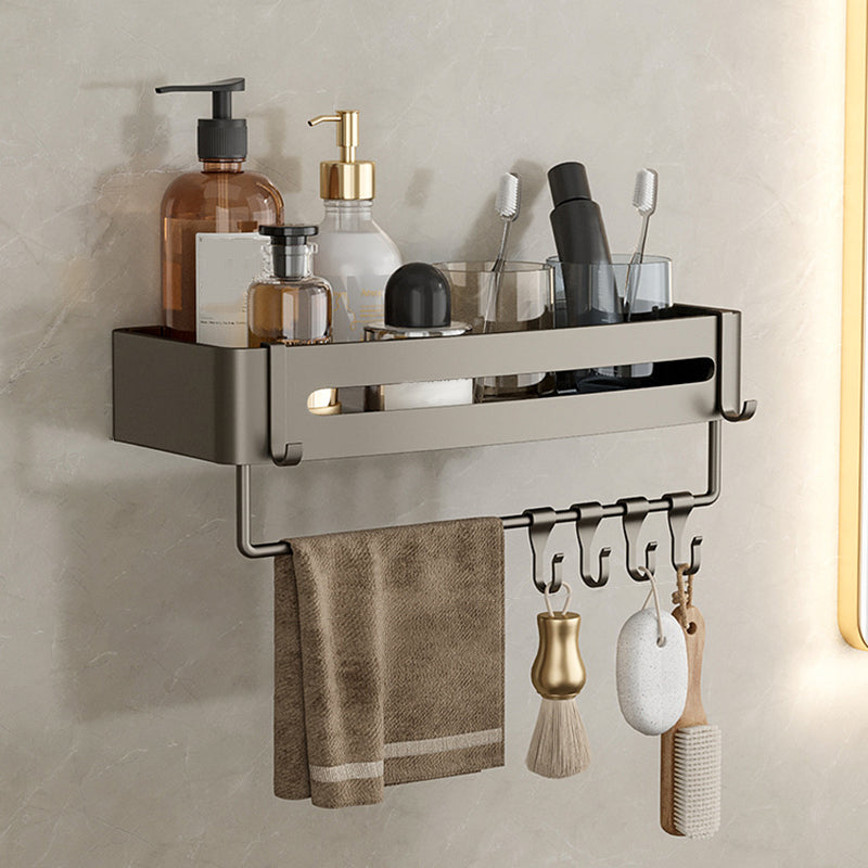 Stornfield | Contemporary Aluminum Bathroom Accessory Set Gray Bath Shelf