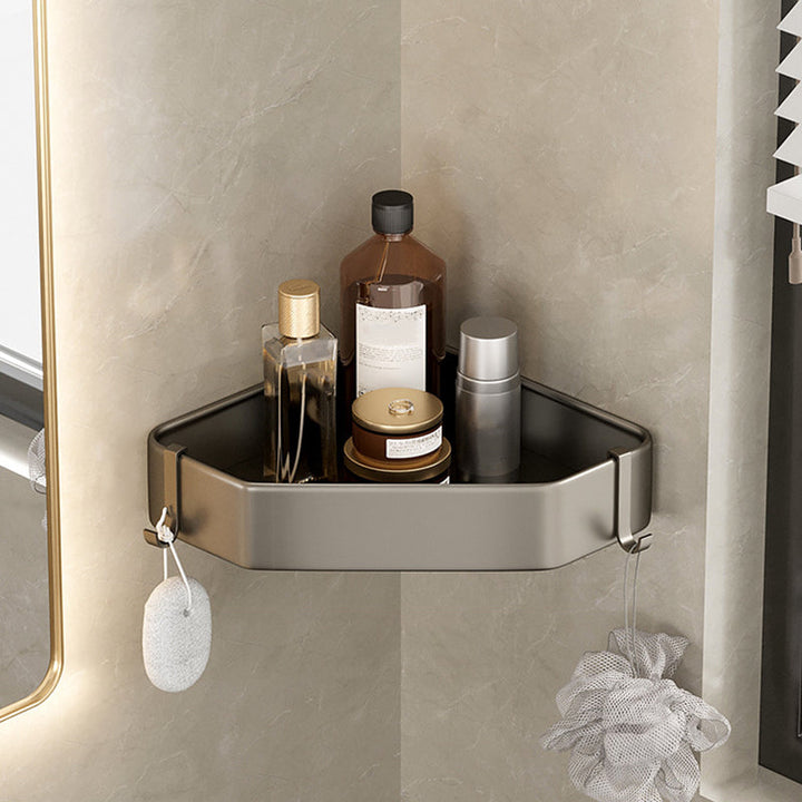 Stornfield | Contemporary Aluminum Bathroom Accessory Set Gray Bath Shelf