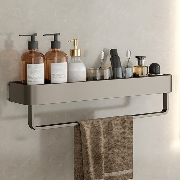 Stornfield | Contemporary Aluminum Bathroom Accessory Set Gray Bath Shelf