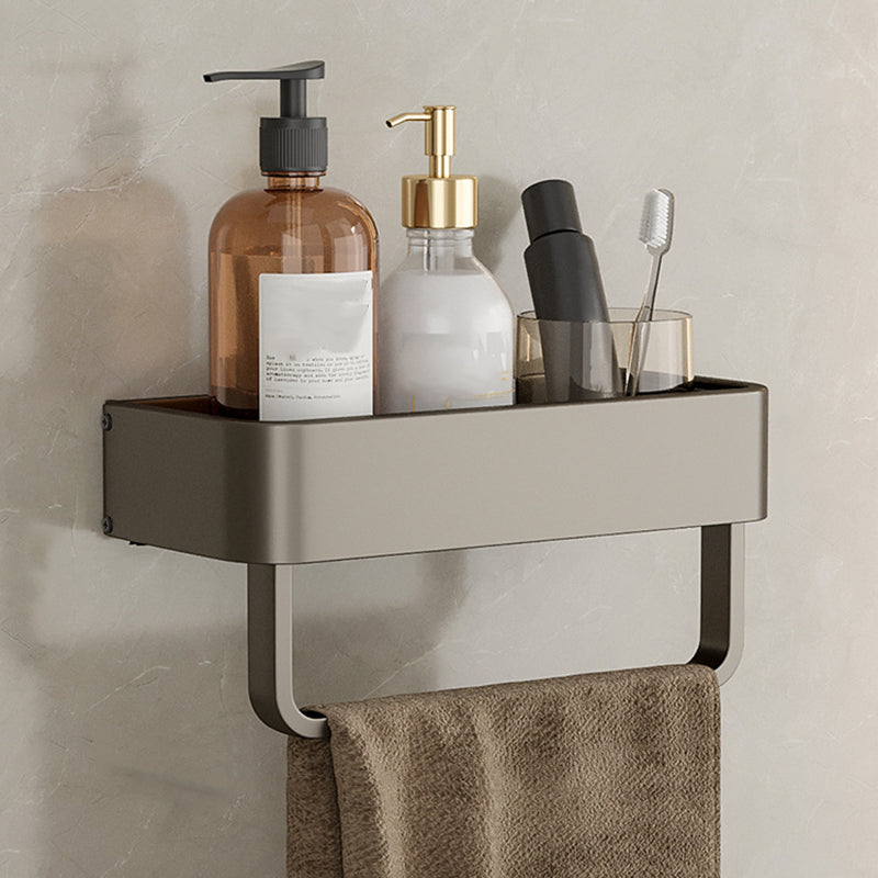 Stornfield | Contemporary Aluminum Bathroom Accessory Set Gray Bath Shelf