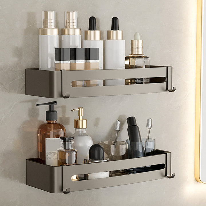 Stornfield | Contemporary Aluminum Bathroom Accessory Set Gray Bath Shelf