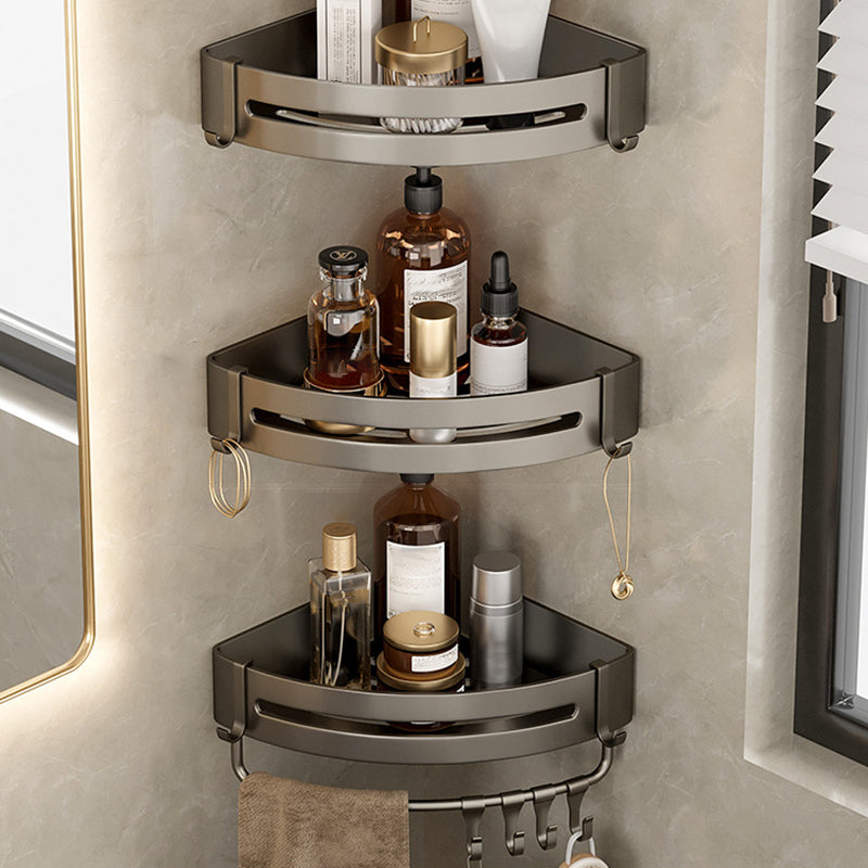 Stornfield | Contemporary Aluminum Bathroom Accessory Set Gray Bath Shelf