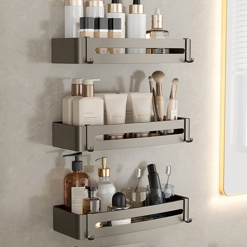 Stornfield | Contemporary Aluminum Bathroom Accessory Set Gray Bath Shelf
