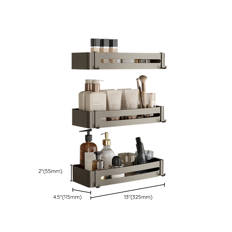 Stornfield | Contemporary Aluminum Bathroom Accessory Set Gray Bath Shelf
