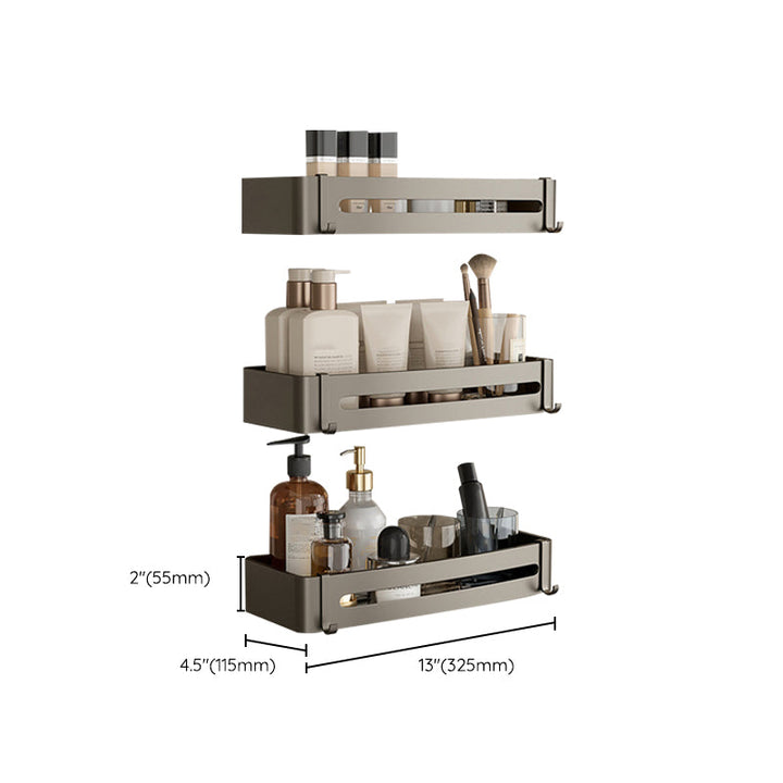 Stornfield | Contemporary Aluminum Bathroom Accessory Set Gray Bath Shelf