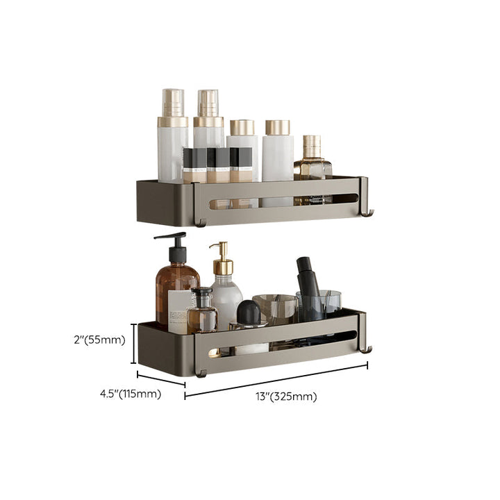 Stornfield | Contemporary Aluminum Bathroom Accessory Set Gray Bath Shelf