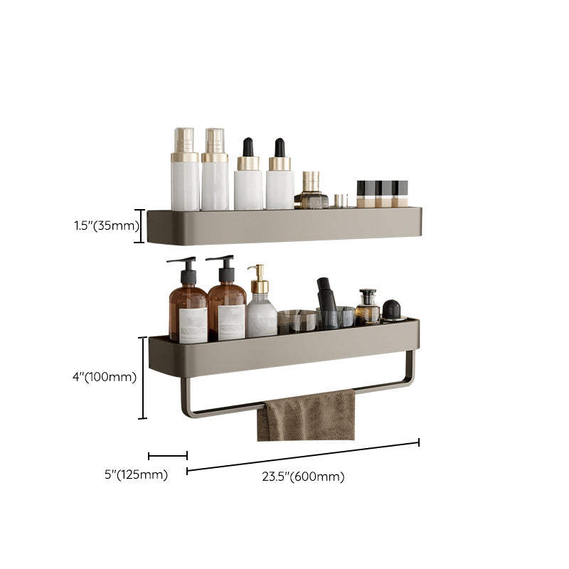 Stornfield | Contemporary Aluminum Bathroom Accessory Set Gray Bath Shelf