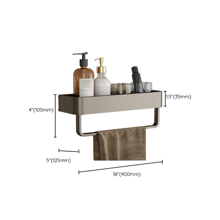 Stornfield | Contemporary Aluminum Bathroom Accessory Set Gray Bath Shelf