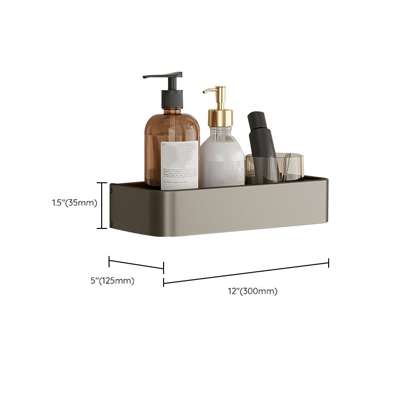 Stornfield | Contemporary Aluminum Bathroom Accessory Set Gray Bath Shelf