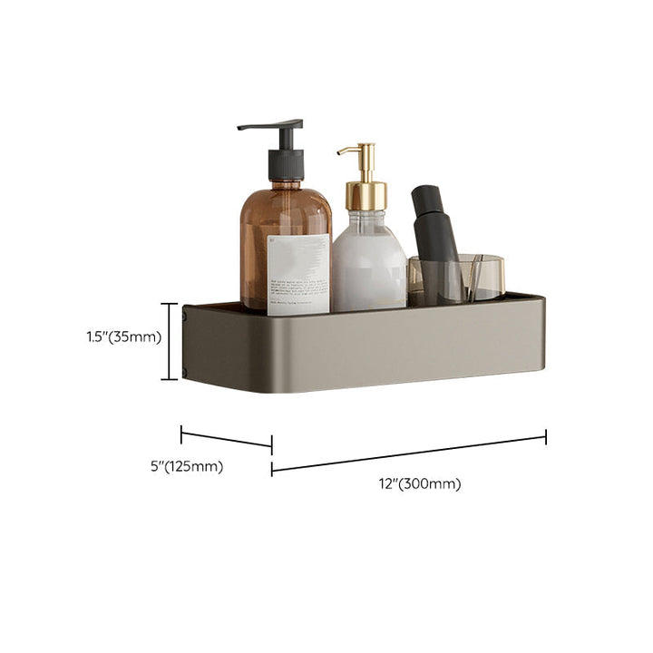 Stornfield | Contemporary Aluminum Bathroom Accessory Set Gray Bath Shelf