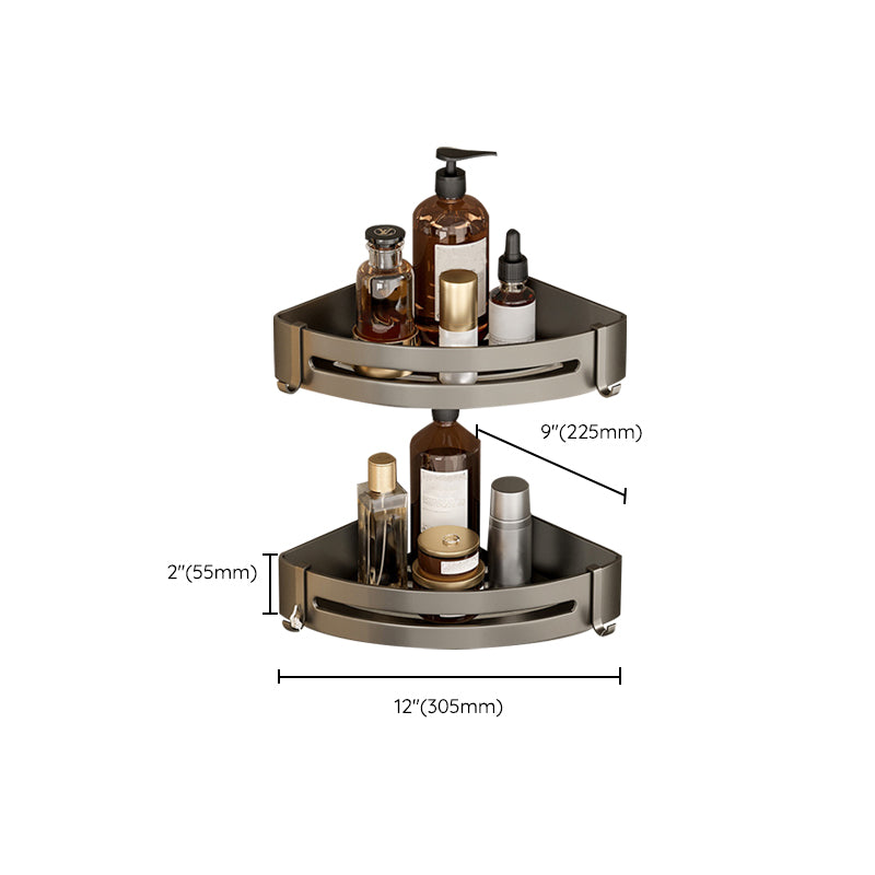 Stornfield | Contemporary Aluminum Bathroom Accessory Set Gray Bath Shelf