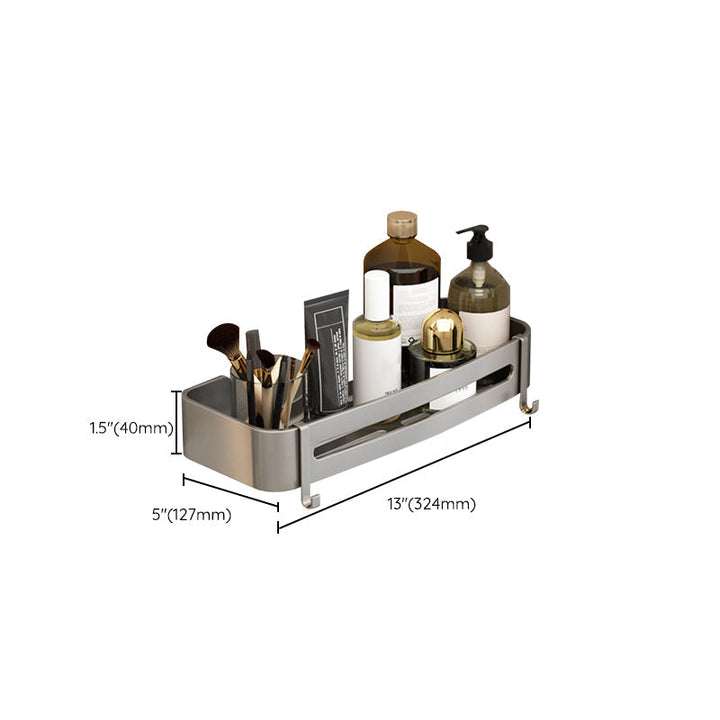 Stornfield | Contemporary Aluminum Bathroom Accessory Set Gray Bath Shelf