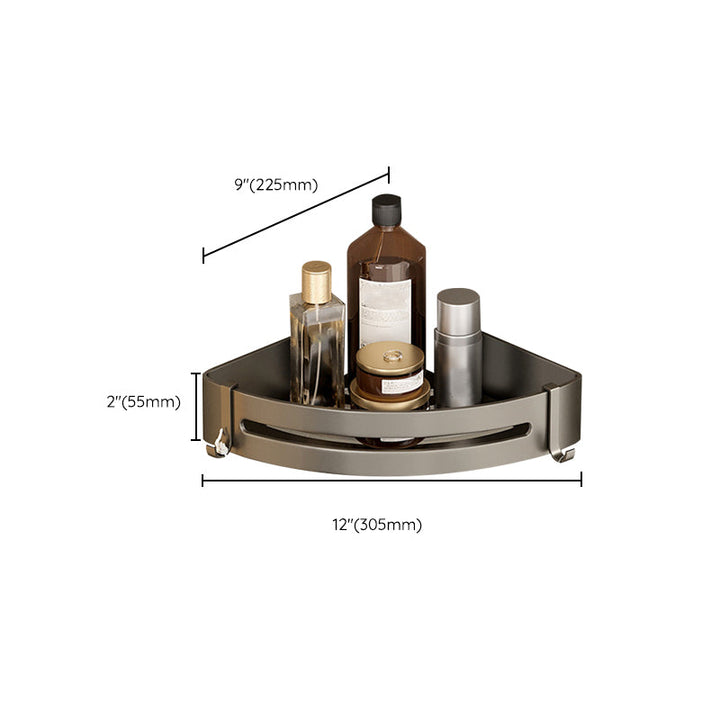 Stornfield | Contemporary Aluminum Bathroom Accessory Set Gray Bath Shelf