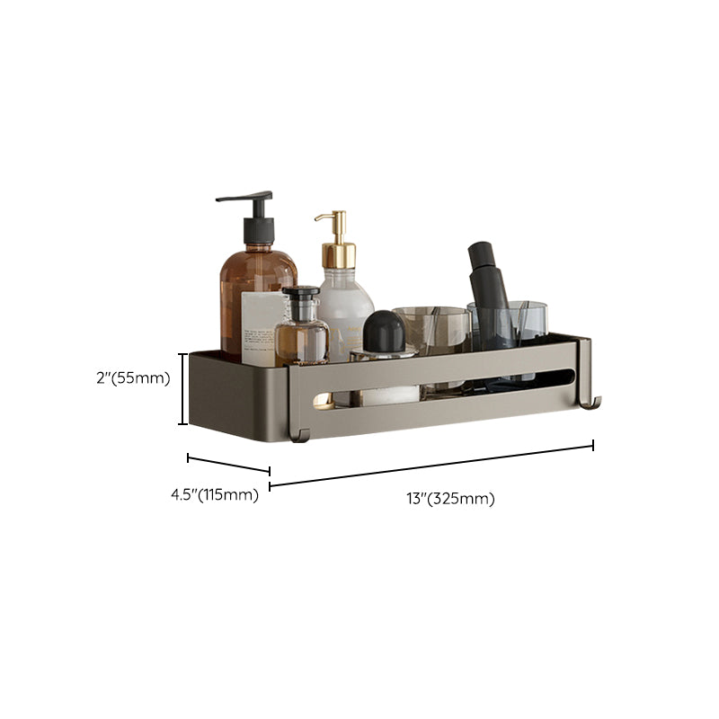 Stornfield | Contemporary Aluminum Bathroom Accessory Set Gray Bath Shelf