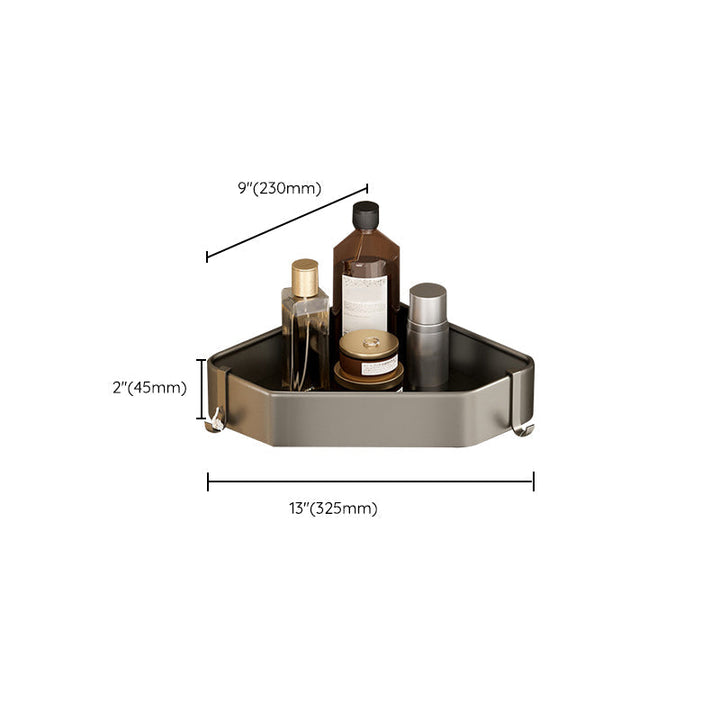 Stornfield | Contemporary Aluminum Bathroom Accessory Set Gray Bath Shelf