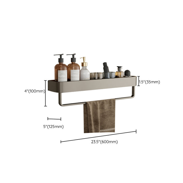 Stornfield | Contemporary Aluminum Bathroom Accessory Set Gray Bath Shelf