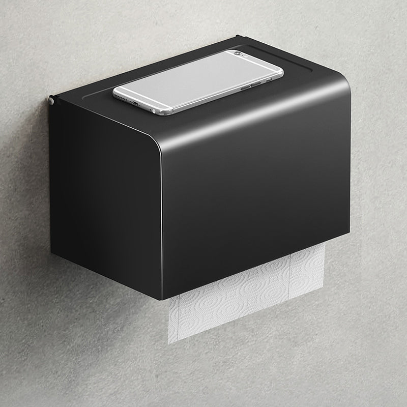 Stornfield | Contemporary bathroom accessory set with black finish and bath shelf/towel bar