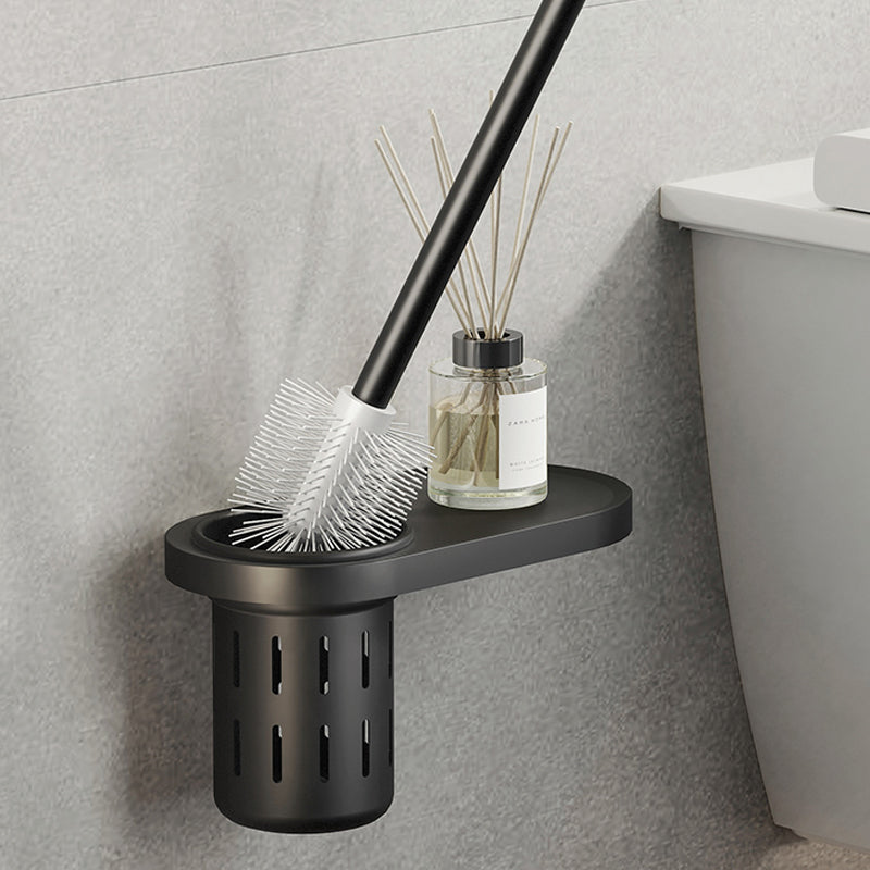 Stornfield | Contemporary bathroom accessory set with black finish and bath shelf/towel bar