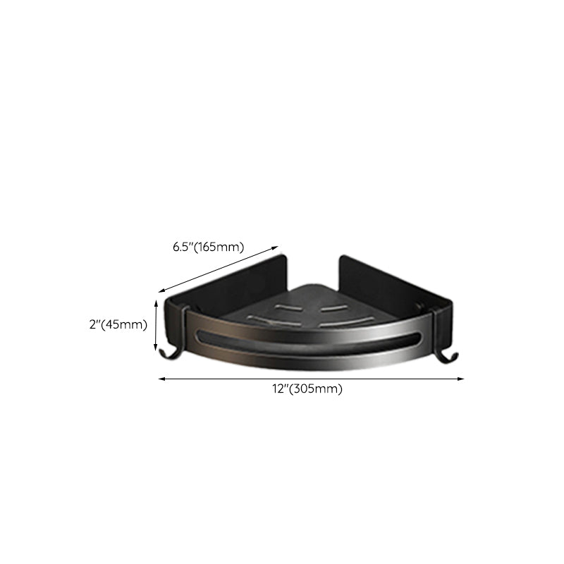 Stornfield | Contemporary bathroom accessory set with black finish and bath shelf/towel bar