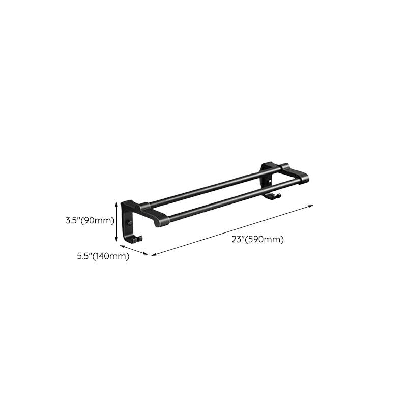 Stornfield | Contemporary bathroom accessory set with black finish and bath shelf/towel bar
