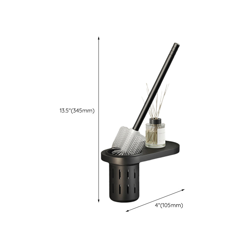 Stornfield | Contemporary bathroom accessory set with black finish and bath shelf/towel bar