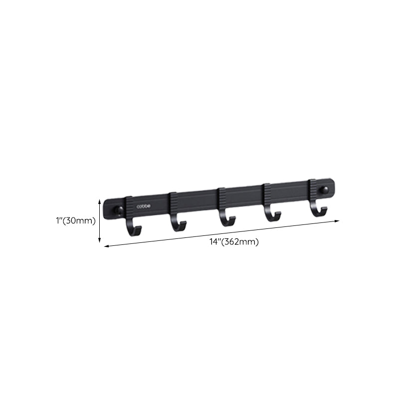 Stornfield | Contemporary bathroom accessory set with black finish and bath shelf/towel bar