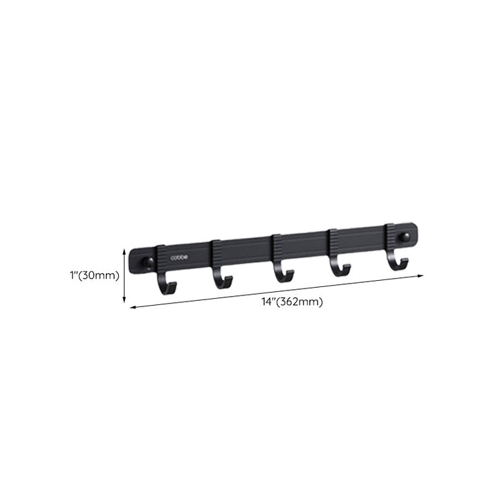 Stornfield | Contemporary bathroom accessory set with black finish and bath shelf/towel bar