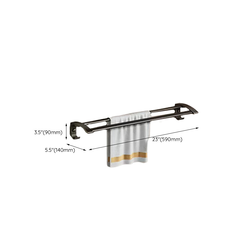Stornfield | Contemporary bathroom accessory set with black finish and bath shelf/towel bar