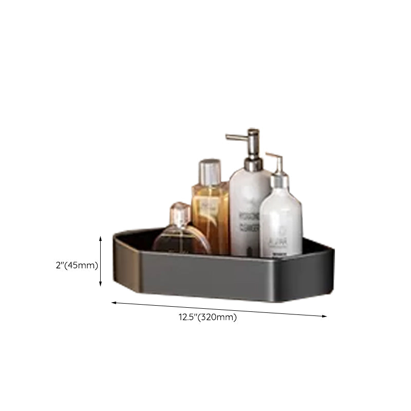 Stornfield | Contemporary bathroom accessory set with black finish and bath shelf/towel bar