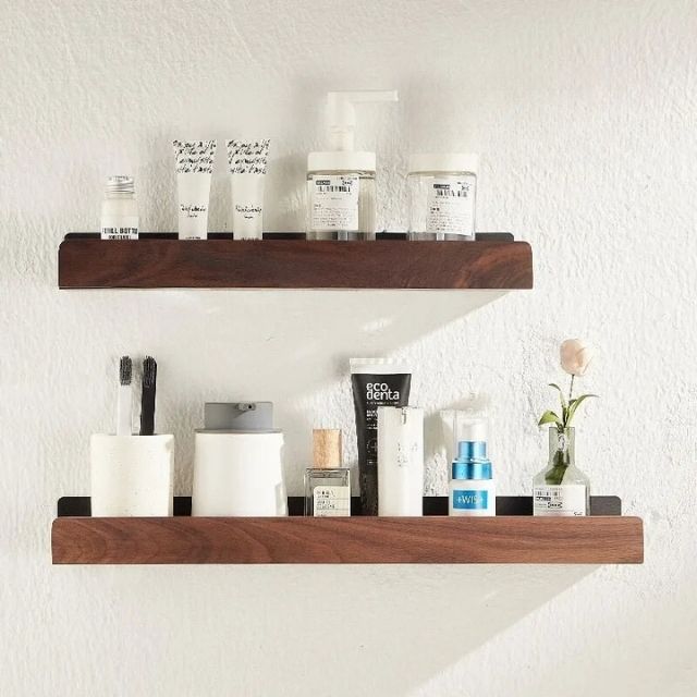 Stornfield | Solid Wood Bathroom Organizer Shelves Without Drilling