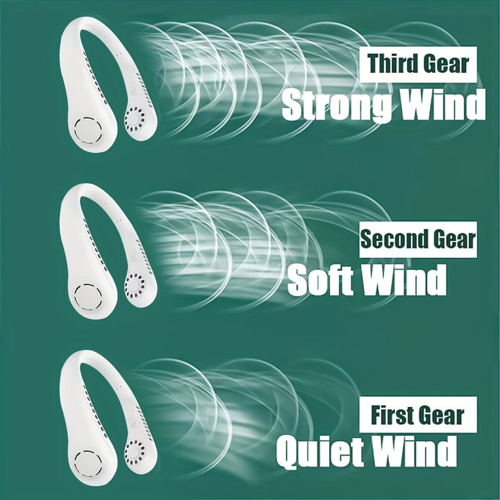 1Pc New Mini Neck Fan Portable Bladeless Hanging Neck Rechargeable Air Cooler 3 Speed Mini Summer Sports Fans | Stornfield