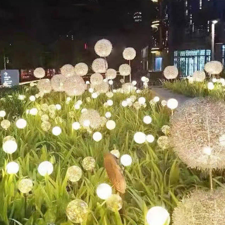 Solar Dandelion Aluminum Wire Globe Light LED Outdoor Waterproof Luminous Garden Insert Ground Landscape Light | Stornfield