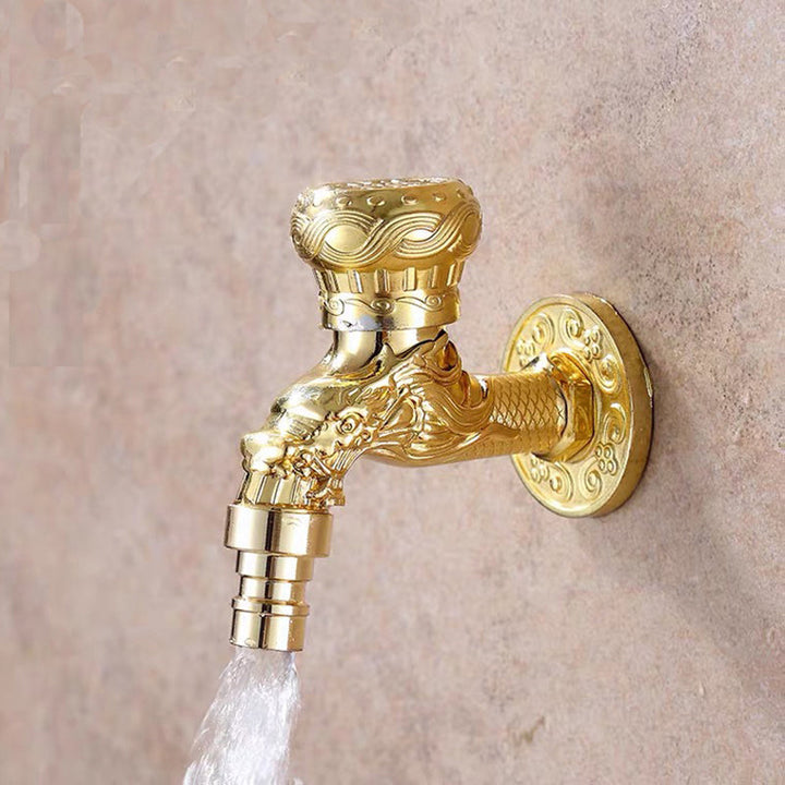 Stornfield | Vintage Classic Zinc Single Handle Dragon Engraved Wall Mounted Basin Faucet