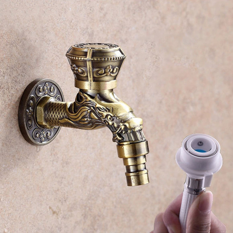 Stornfield | Vintage Classic Zinc Single Handle Dragon Engraved Wall Mounted Basin Faucet