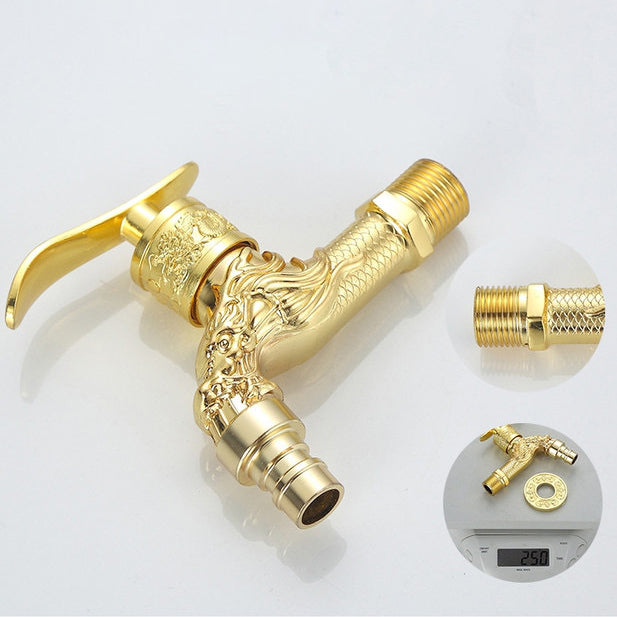 Stornfield | Vintage Classic Zinc Single Handle Dragon Engraved Wall Mounted Basin Faucet