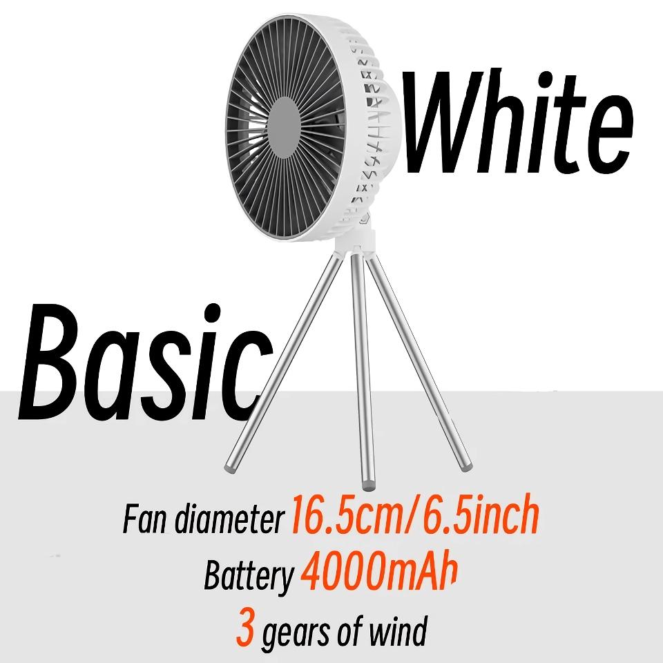 Rechargeable 10,000mAh Camping Fan with LED Lighting and Power Bank | Stornfield