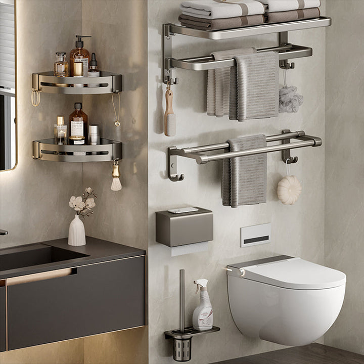 Stornfield | Modern Stainless Steel Bathroom Shelf Bathroom Accessories Set Towel Holder Bathroom Set