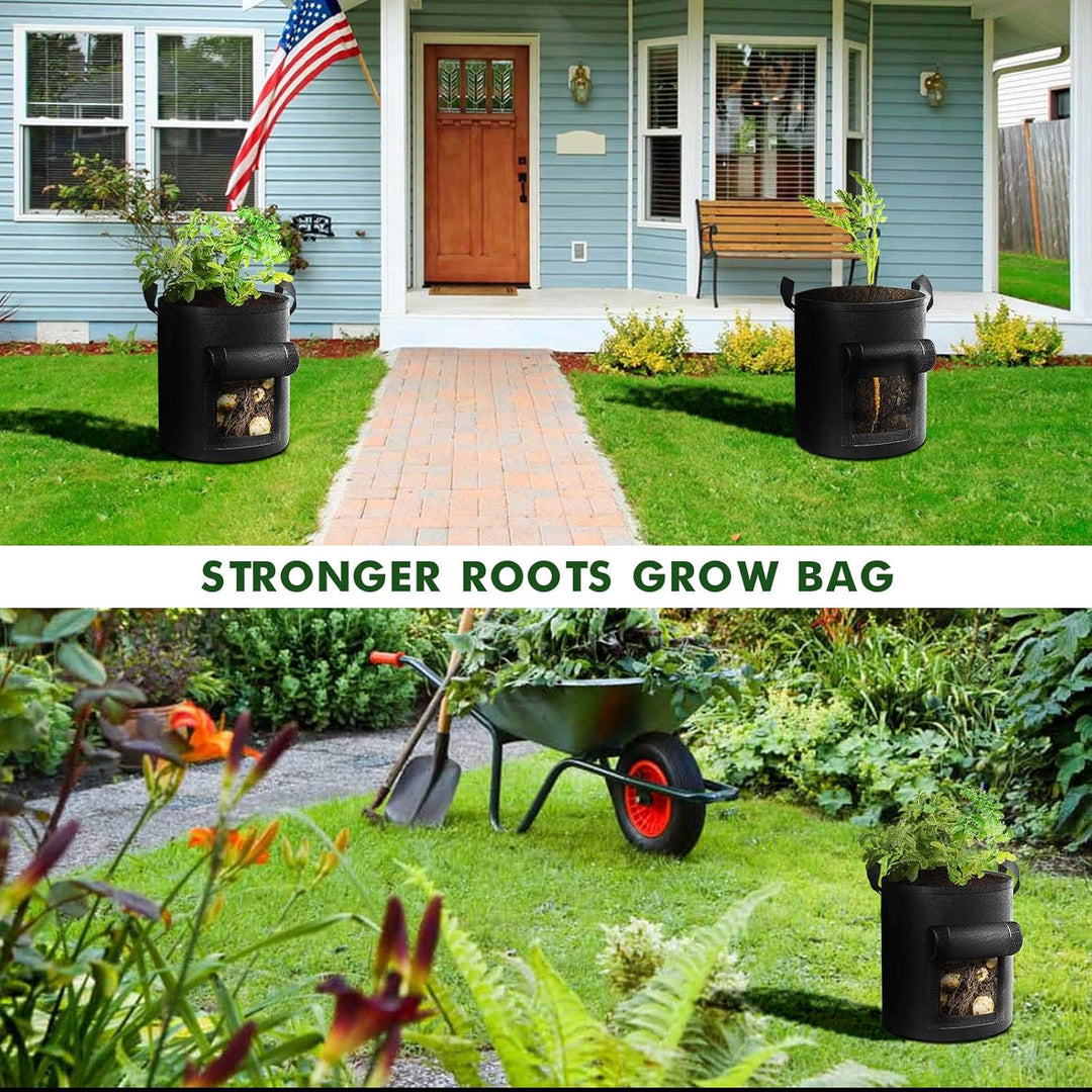 Stornfield | 5/7/10/15 Gallon Potato Planting Growing Thickened Nonwoven Plant Fabric Pot Nursery Bags for Home Gardening