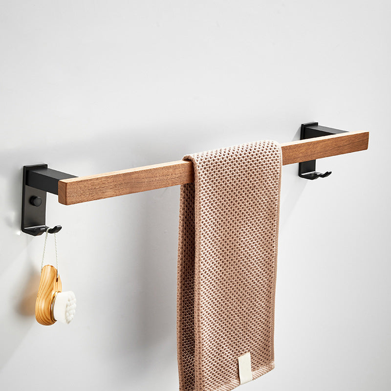 Stornfield | Wood and Aluminum Bath Accessory Set Black Bathroom Accessory Kit