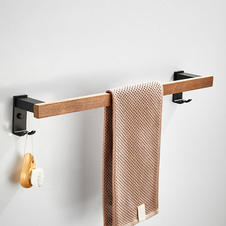 Stornfield | Wood and Aluminum Bath Accessory Set Black Bathroom Accessory Kit