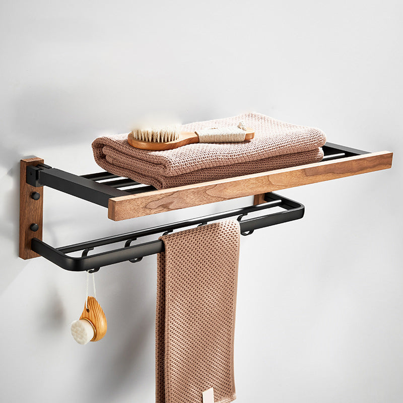 Stornfield | Wood and Aluminum Bath Accessory Set Black Bathroom Accessory Kit