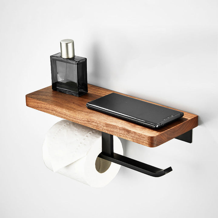 Stornfield | Wood and Aluminum Bath Accessory Set Black Bathroom Accessory Kit